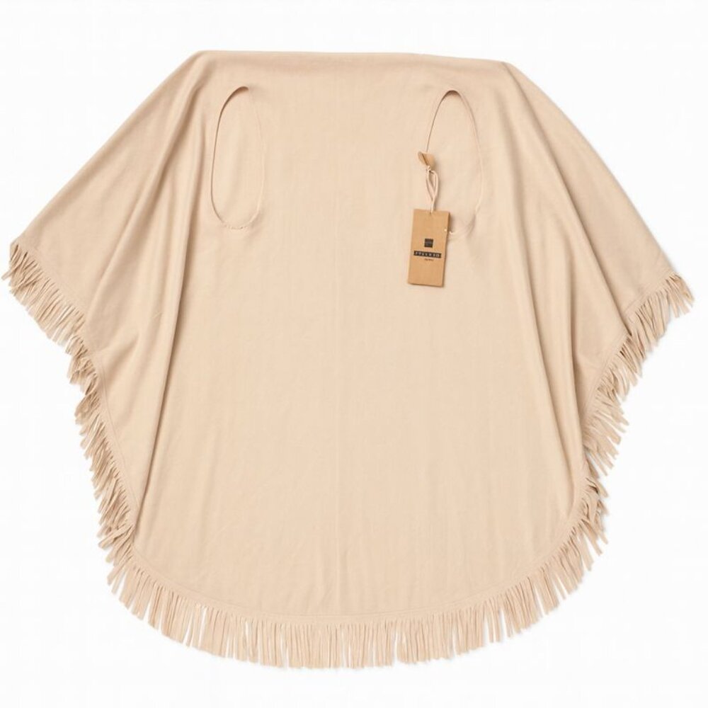 Fringe Boho Wrap Drape Shawl Poncho Vest One Size - Picture 3 of 5